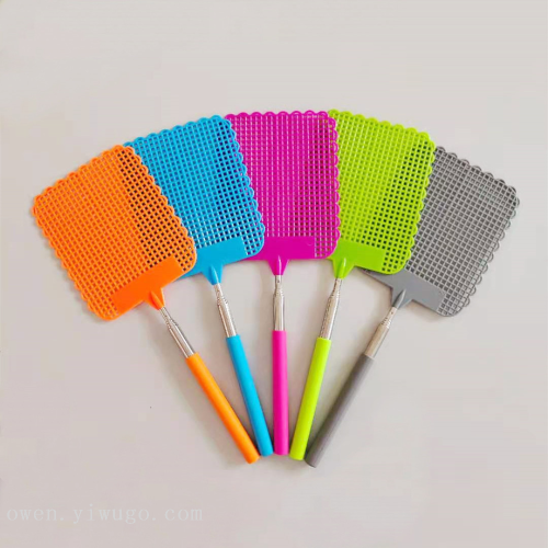 Retractable Plastic Fly Swatter Summer Supplies mosquito Swatter Household Daily Fly Killer Artifact Stall Supply 0766