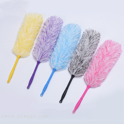 Artifact Feather Duster Dust Remove Brush Feather Duster Housework Cleaning Equipment Flexible Handle Body Soft Fluff 0766