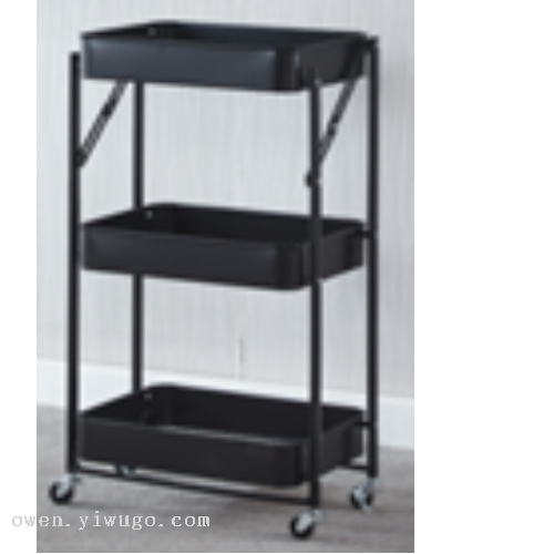 火锅店美容美发店收纳推车家用卫浴厨房小推车多层金属折叠置物架