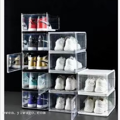 Plastic Dustproof Shoe Box Japanese Thick Transparent Shoe Box Pp Stackable Folding Shoe Cabinet Shoes Storage Box 0337