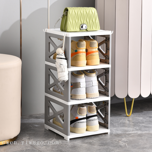 鞋架家用门口夹缝diy小型鞋柜宿舍多层省空间墙角收纳鞋架子0337