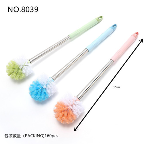 家用卫生间马桶刷无死角刷子加长手柄马桶刷不锈钢杆马桶刷0824