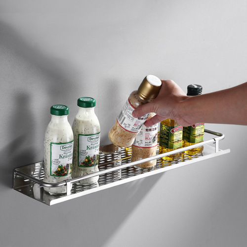 Kitchen Multi-Purpose Tray Seasoning Rack Punch-Free Bathroom Storage Rack Stainless Steel Non-Magnetic Multi-Functional 0828