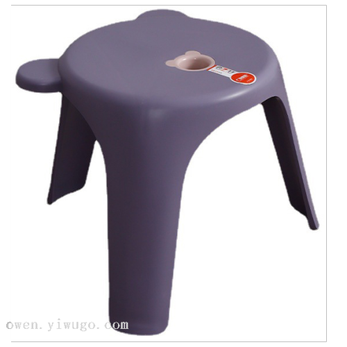 Household Thickened Plastic Stool Plastic Stool Economical Living Room Chair Bench Dining Stool Bear Chair 0400