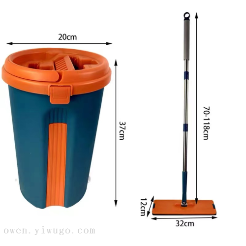 New Rotating Mop Household Automatic Mop Bucket Spin-Dry Lazy Mopping Gadget Hand-Free Washing 0111-Scratch-off