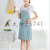 [Xinsun] Apron Waterproof Skirt Polyester Cotton Adult Striped Fashion Simple Large Pocket Kitchen Oil-Proof Coverall