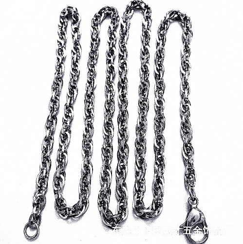factory direct supply stainless steel single ornament chain shiny double buckle chain cross chain titanium steel necklace choker wholesale