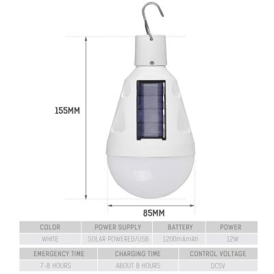 5V Solar Charging Emergency Lighting LED Bulb Outdoor Camping Night Market Artifact Bulb LED