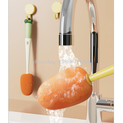 Multifunctional Sponge Long Handle Cup Brush 3in1 Cleaning Brush Cleaning Notches
