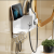 Multifunctional bathroom hair dryer rack can store small items with phone holder