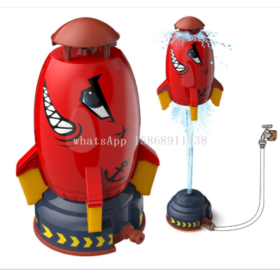 Space Rocket Sprinkler Children's Outdoor Water Pressure Lift-off Rotating Water-Spray Toy Gifts 