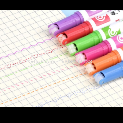 Creative Curve Pen Fluorescent Marker Fine Wave Pen Linear Pen Students Take Notes with Color Hand Pen Gift