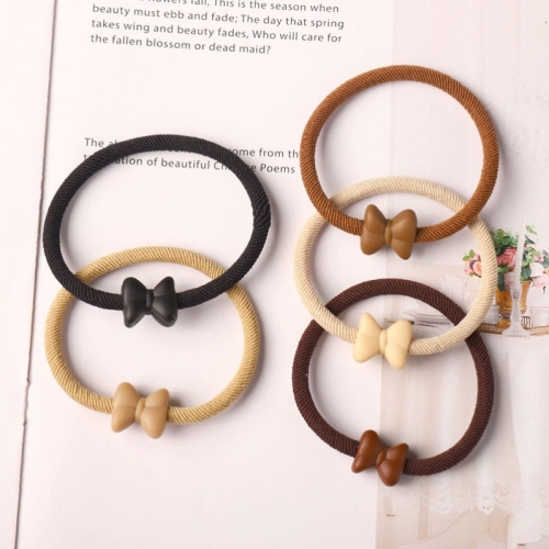 chanel style bow hair rope korean style hair accessories color thread tie ponytail head rope all-match updo elastic rubber band