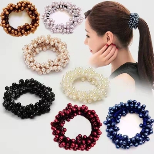 clearance pearl hair band for women south korea ins internet celebrity large intestine ring hair rope hair band hair rope simple hair accessories