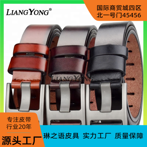 hot sale foreign trade belt liangyong genuine goods 40mm wide needle fashion casual pop thi weight men‘s belt belt