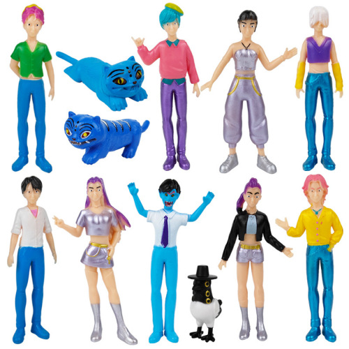 cross-border new demon hunting women‘s team handmade toy tiger star women‘s team peripheral doll cartoon model toy decoration