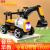Baby Four-Wheel Manned Excavator Hook Machine Engineering Vehicle Children's Electric Excavator Can Sit and Slide Flash