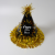 Black Gold Polygon Simple Golden Feather Happy New Year Happy Happy New Year Party Topper