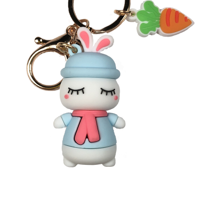 Love Rabbit Keychain PVC Three-Dimensional Doll 3D Cartoon Creative Cute Doll Keychain