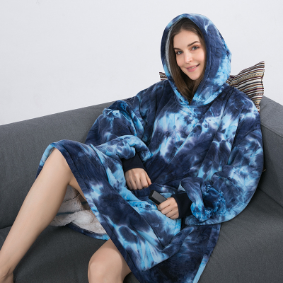 Cross-Border Amazon Camouflage Nightgown Lazy Clothes Pullover Fleece Sweater Hooded Sleeping Blanket Outdoor Cotton Clothes Cold-Proof Clothes