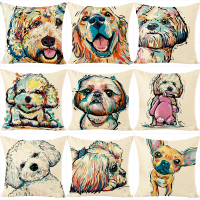 Creative New Abstract Animal Throw Pillow Personality Trend Dog Digital Printing Sofa Sleeping Cushion Graphic Customization