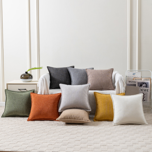 北欧风现代简约蝌蚪绒压边抱枕套沙发抱枕腰枕卧室床头靠垫批发