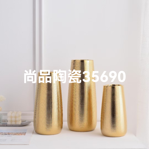 nordic electroplating ceramic gold and silver vase office home decorative crafts decorative flower vase