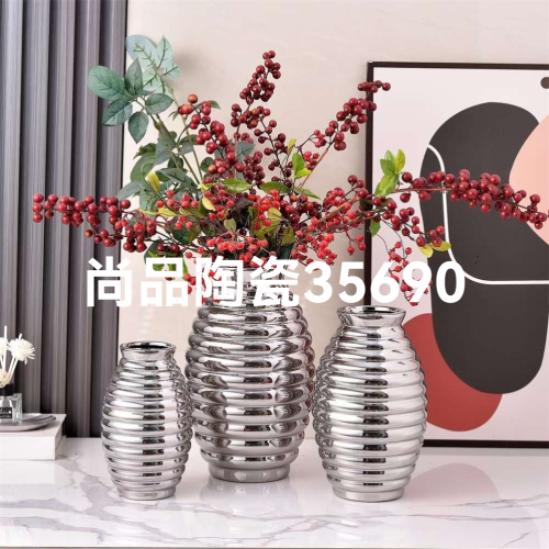 creative ceramic electroplating vase home soft decoration crafts vase decorative flower vase