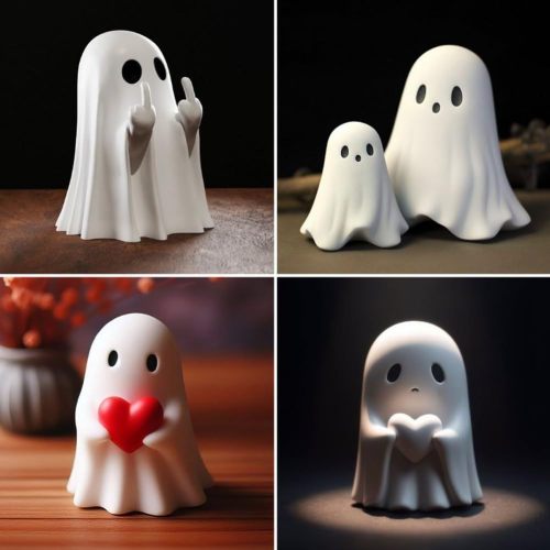 cross-border hot cute ghost statuet halloween creative ghost ornaments home garden decorations