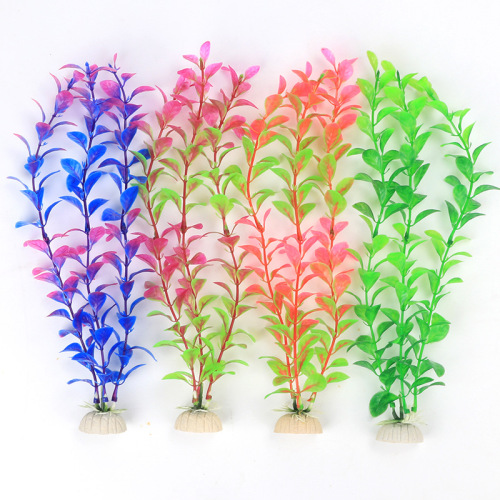 factory wholesale export fish tank aquarium landscaping decoration simulation water plants plastic silk flower fake water plants ca02-s