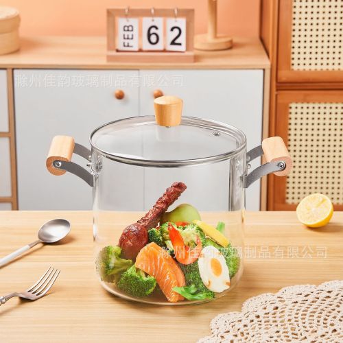 borosilicate glass pot open fire gas binaural stew pot electric ceramic stove heating stew-pan glass soup pot health cooker