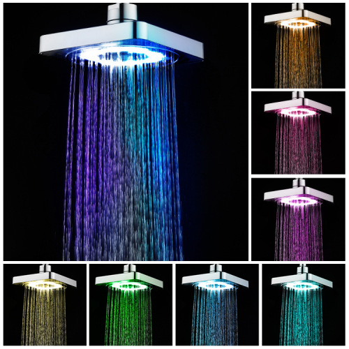 6-inch led shower shower head self-generating colorful self-changing nozzle shower head square shower head shower head