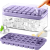 2023 New Style Two Pick 64 Pcs Ice Cube Making for Freezer with Lid and scoop Ice Cube Tray