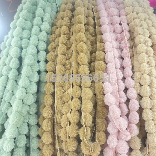 fur ball stripe， fur strip， fur ball lace， hairy ball pieces， cloth strip fur ball clothes accessories shoes and clothing