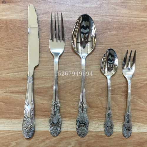 [huilin] 410 stainless steel tableware knife， fork and spoon tea fork tea spoon cloth wheel polishing series a