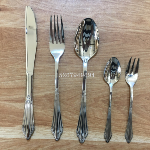 [huilin] 410 stainless steel tableware knife， fork and spoon tea fork tea spoon cloth wheel polishing series d