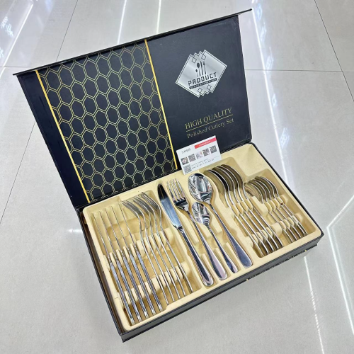 Foreign Trade Hot Selling Stainless Steel Tableware Set Thickened Lijue Western Food Steak Knife， Fork and Spoon 16 & 24 Pieces & 6pc