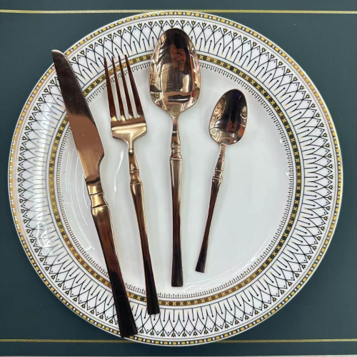 foreign trade hot selling stainless steel tableware xr small waist western food steak knife fork spoon tea spoon 6pc