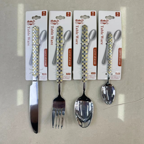 foreign trade hot selling stainless steel kitchen supplies kitchenware tableware knives single binding card dining knife fork and spoon