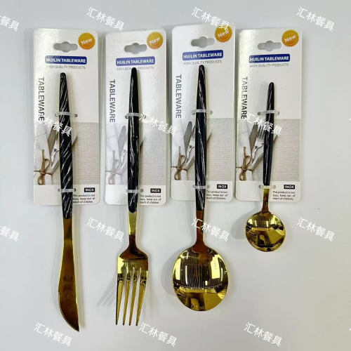 foreign trade hot selling stainless steel tableware natural titanium series western steak knife fork spoon tea spoon