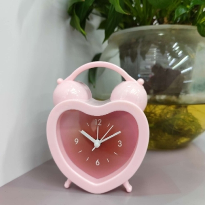 Love Heart Colored Noodles Clear Dial Simple Modern Alarm Clock Creative Idyllic Alarm Clock Cute Children Bedside Alarm Clock