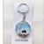 Trending Creative Pattern Small Gift Metal Key Chain Octagonal Crystal Glass Pendant Double-Sided Key Ring
