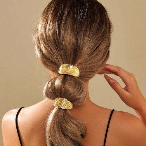 亚马逊跨境时尚合金弧形扇形头绳发夹发圈头饰女发绳