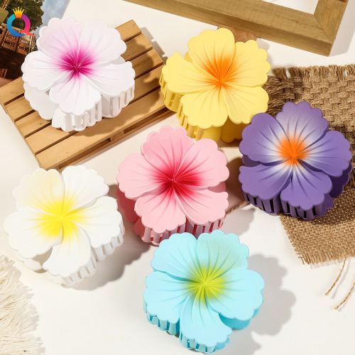 跨境亚马逊磨砂卷心花发夹女海边度假抓夹盘发鲨鱼夹子