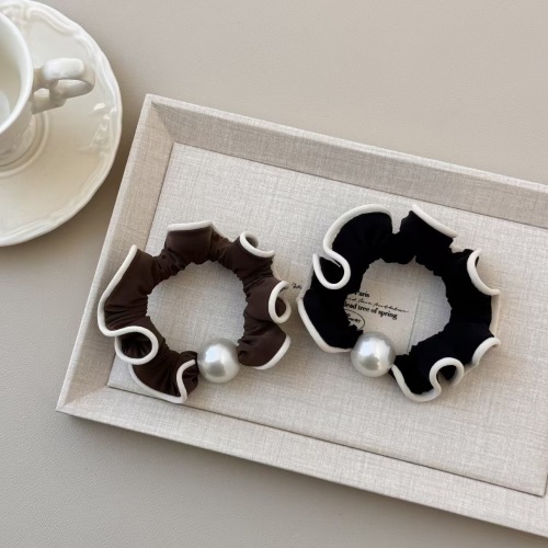 韩版贝珠小肠发圈女新款气质扎头发绳低马尾头绳时尚皮筋