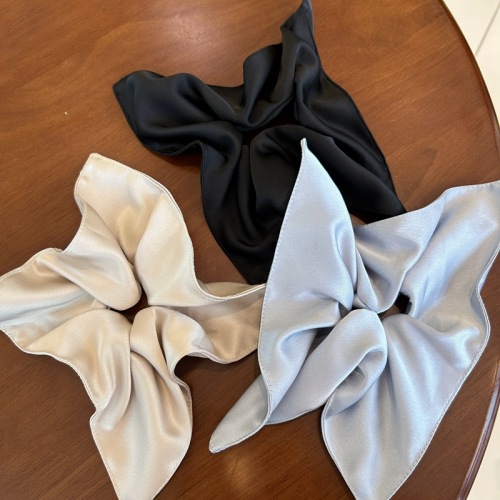 缎面方巾大肠发圈复古简约慵懒风头花头圈头饰女