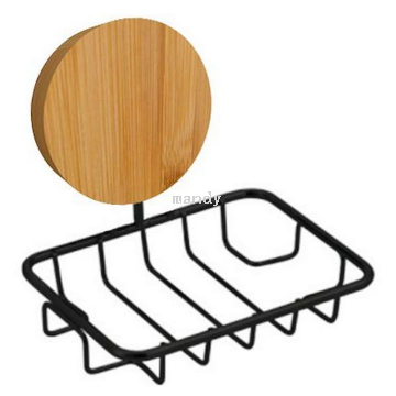 [manti home] wrought iron soap rack bamboo sticky hook kitchen cabinet hook multi-function row hook bathroom hook punch-free