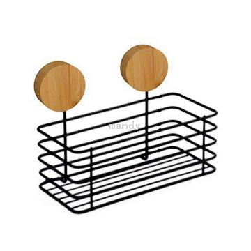[manti home] iron storage rack bamboo sticky hook kitchen cabinet hook multi-function row hook bathroom hook punch-free