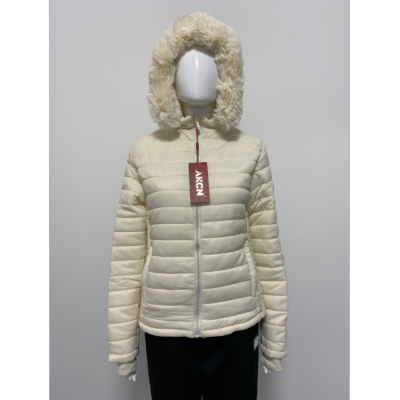 Women's Hooded Fur Collar Wool Padded Casual down Cotton Coat