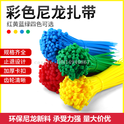 Nylon Cable Tie Color 3*100*150*4*150*200*5*250*300*8 Red Yellow Blue and Green Gardening Cable Tie
